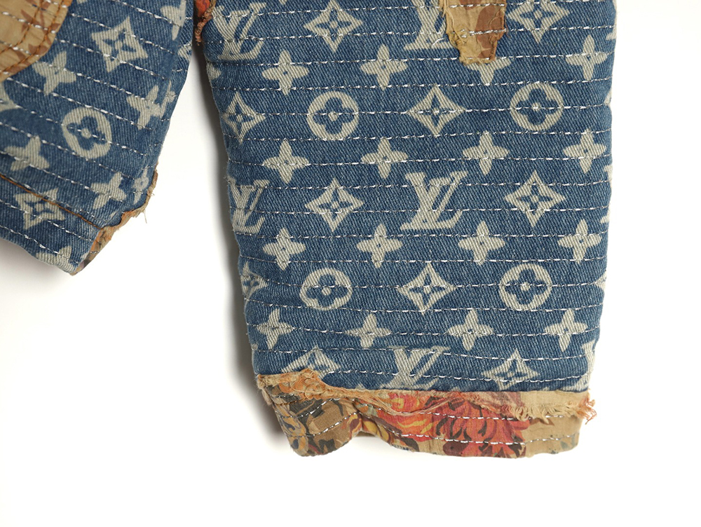 Louis Vuitton Vintage Rose Floral Patch Denim Jacket