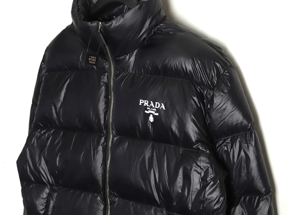 Prada glossy printed bread down jacket