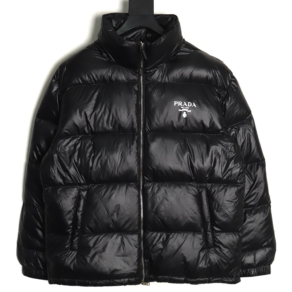 Prada glossy printed bread down jacket