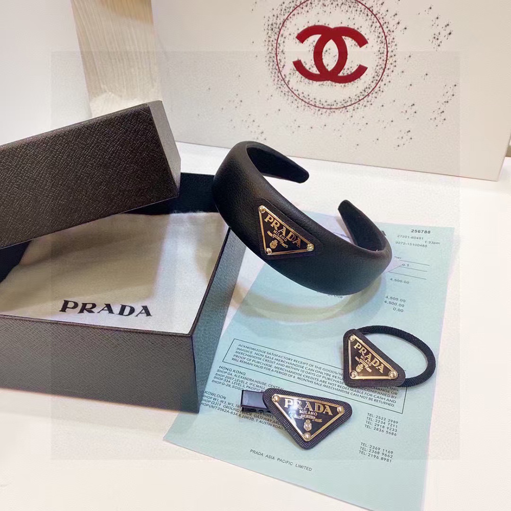 Prada Women Wide Nylon Headband