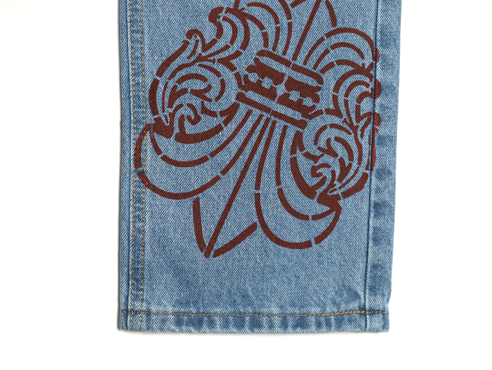 Chrome Hearts washed blue jeans