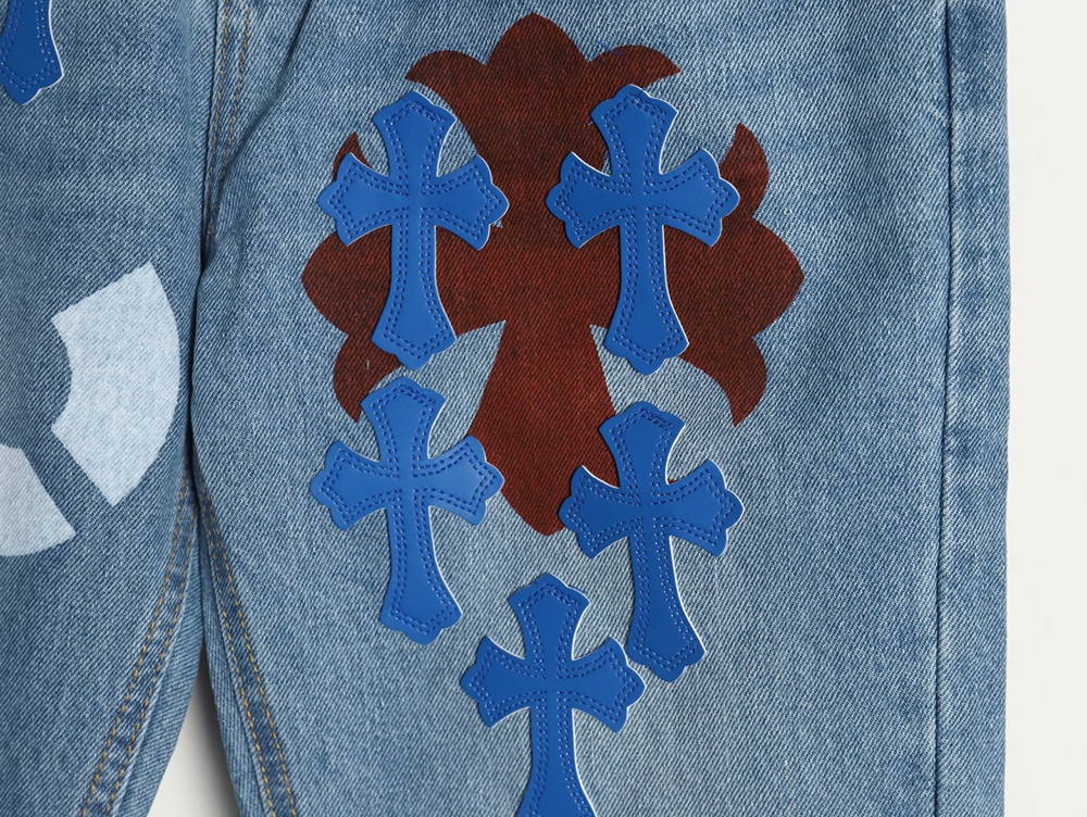 Chrome Hearts washed blue jeans