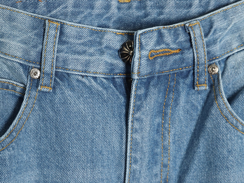 Chrome Hearts washed blue jeans
