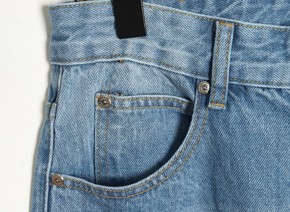 Chrome Hearts washed blue jeans