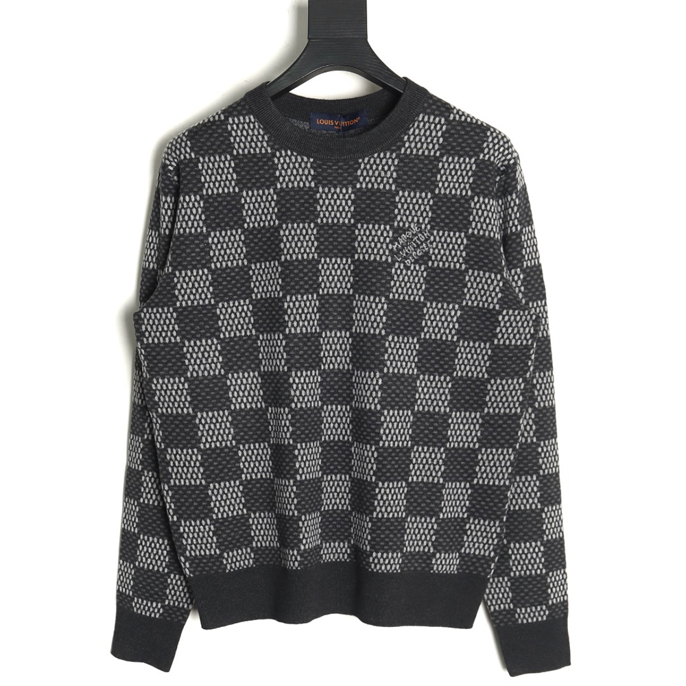 Louis vuitton plaid grey pullover sweater