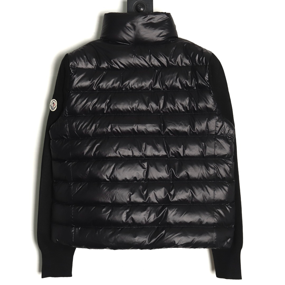 Moncler knitted stitching stand collar thin down jacket TSK2