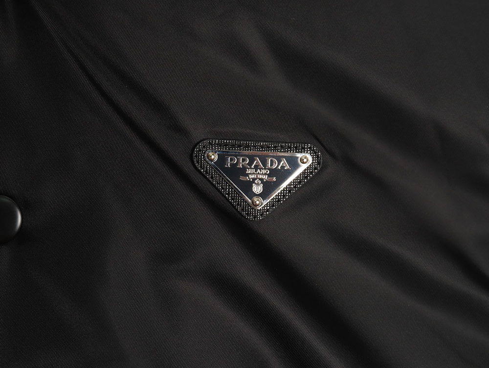 Prada removable hood regenerated nylon bomber jacket