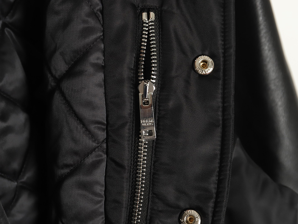 Prada removable hood regenerated nylon bomber jacket