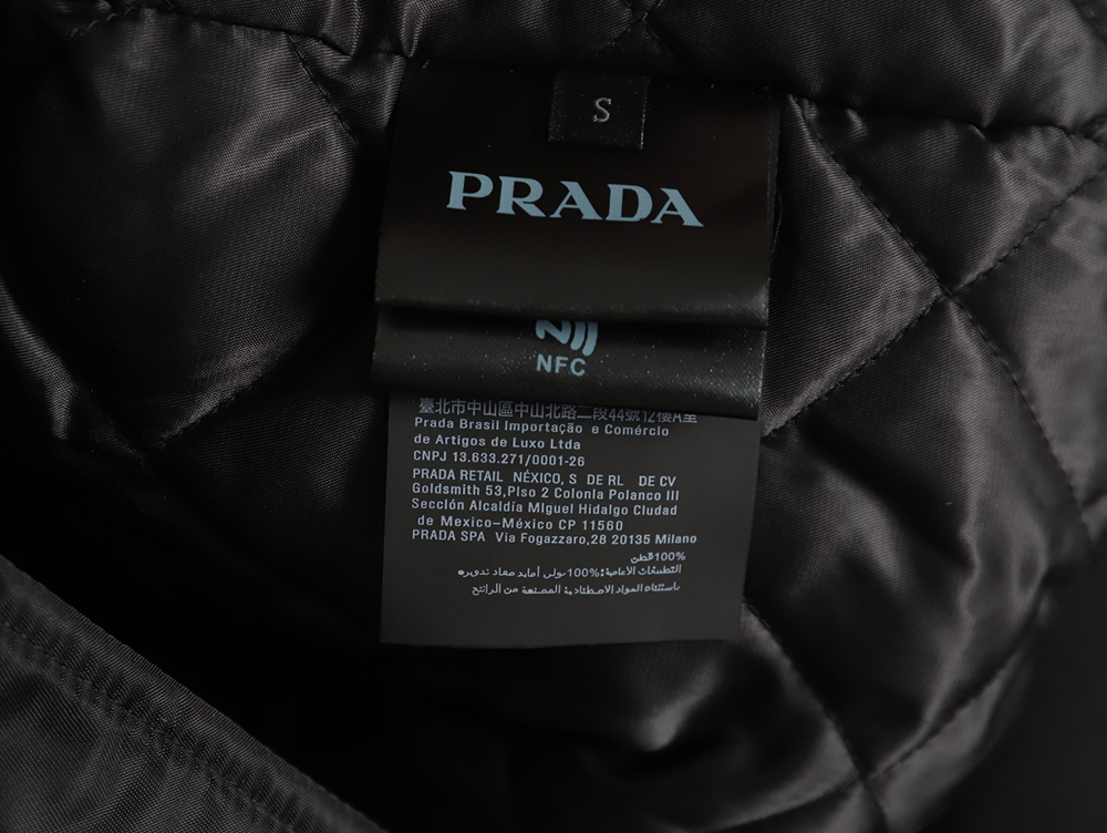 Prada removable hood regenerated nylon bomber jacket