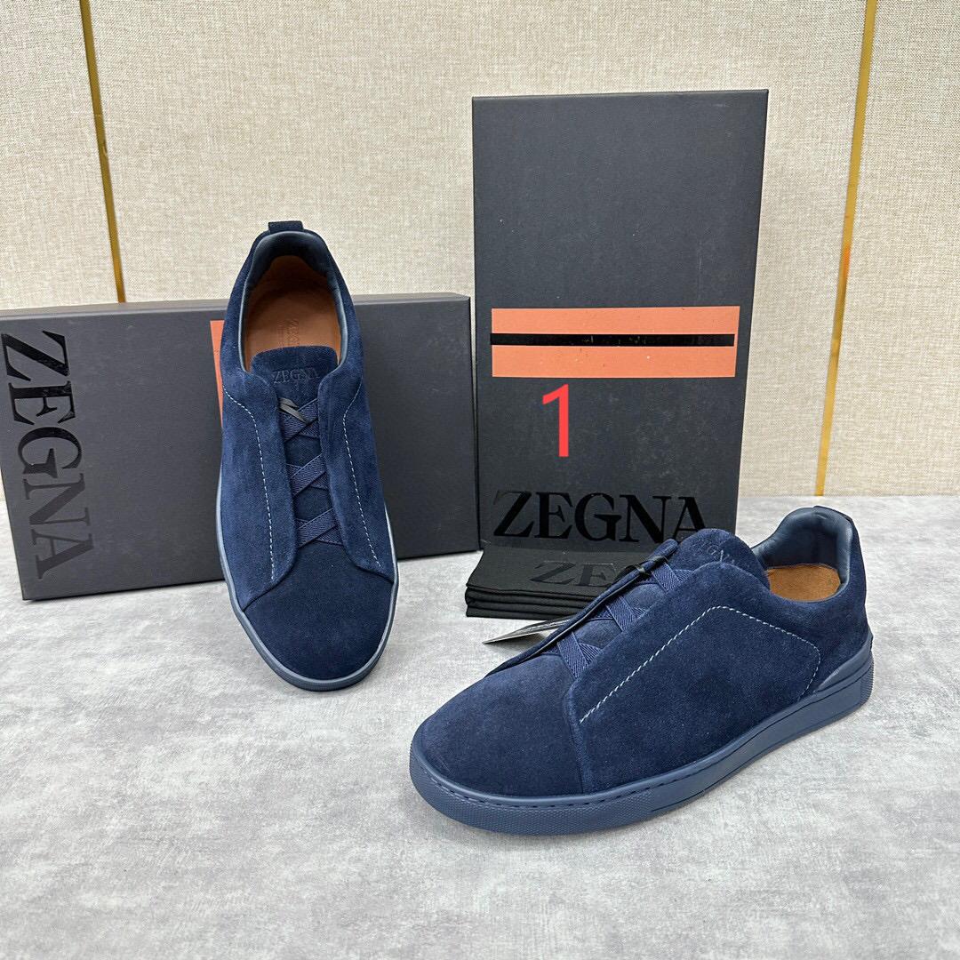 ZEGNA SUEDE TRIPLE STITCH  LUXURY SNEAKERS