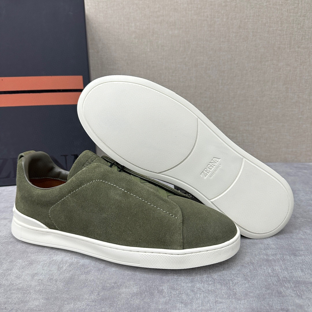 ZEGNA SUEDE TRIPLE STITCH  LUXURY SNEAKERS