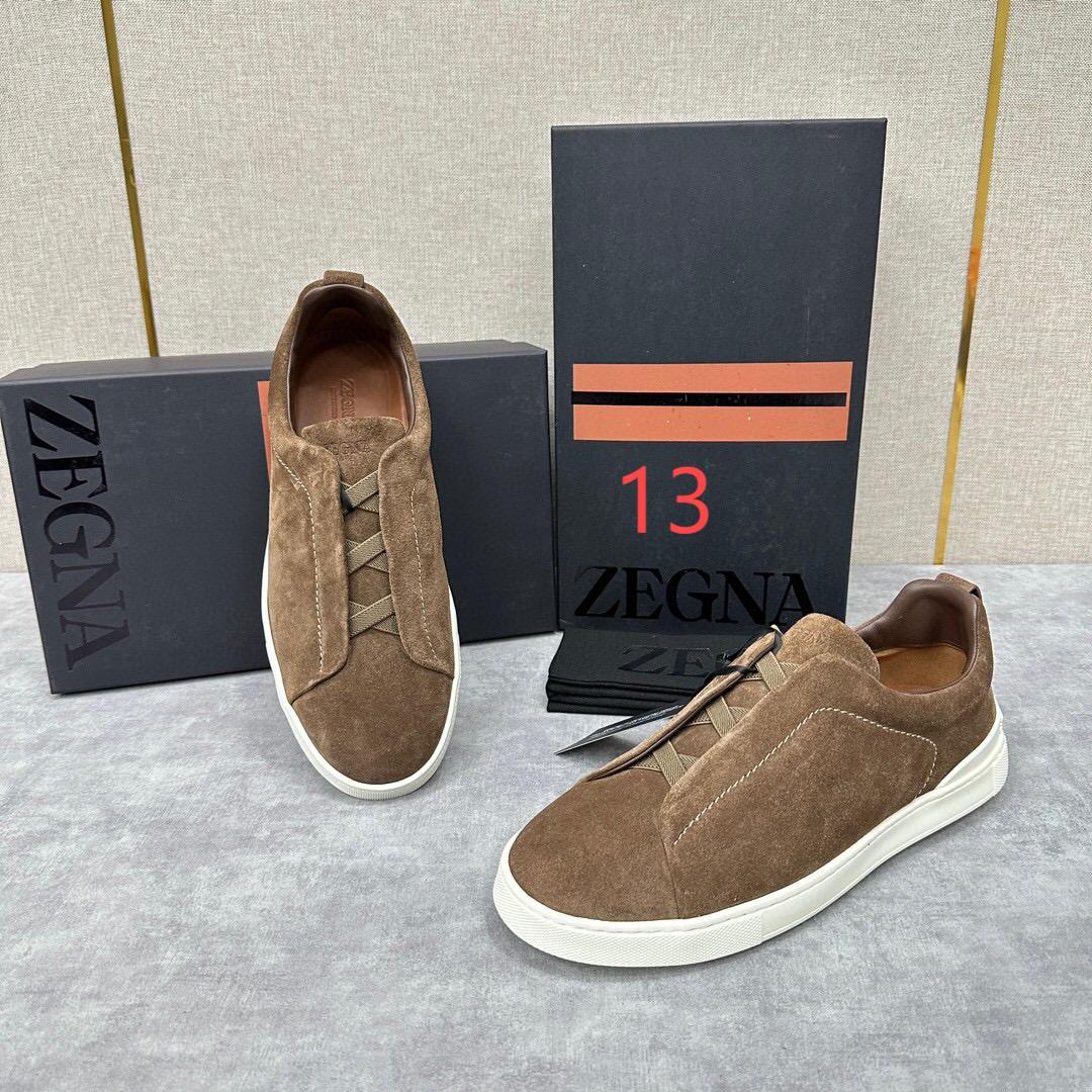 ZEGNA SUEDE TRIPLE STITCH  LUXURY SNEAKERS