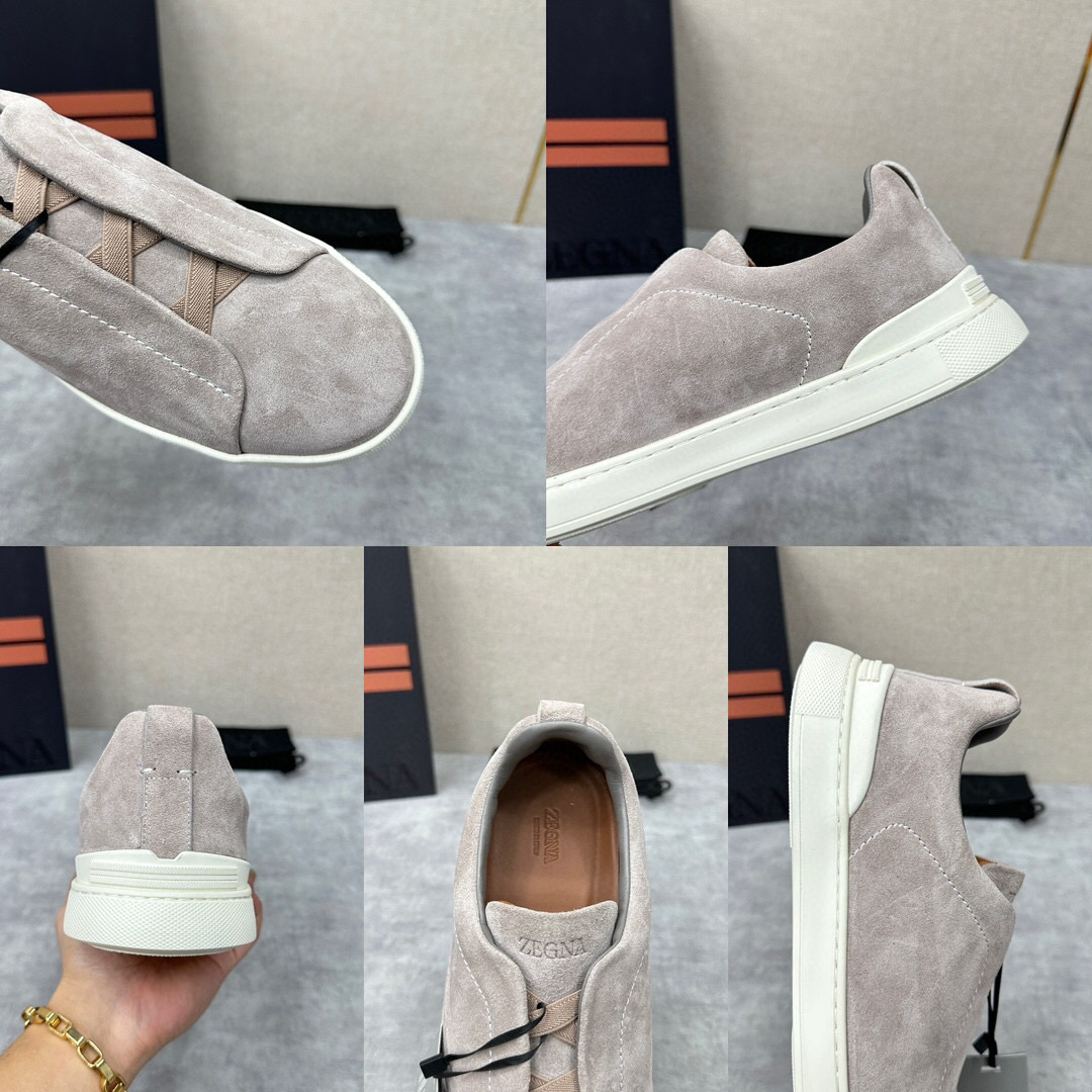 ZEGNA SUEDE TRIPLE STITCH  LUXURY SNEAKERS