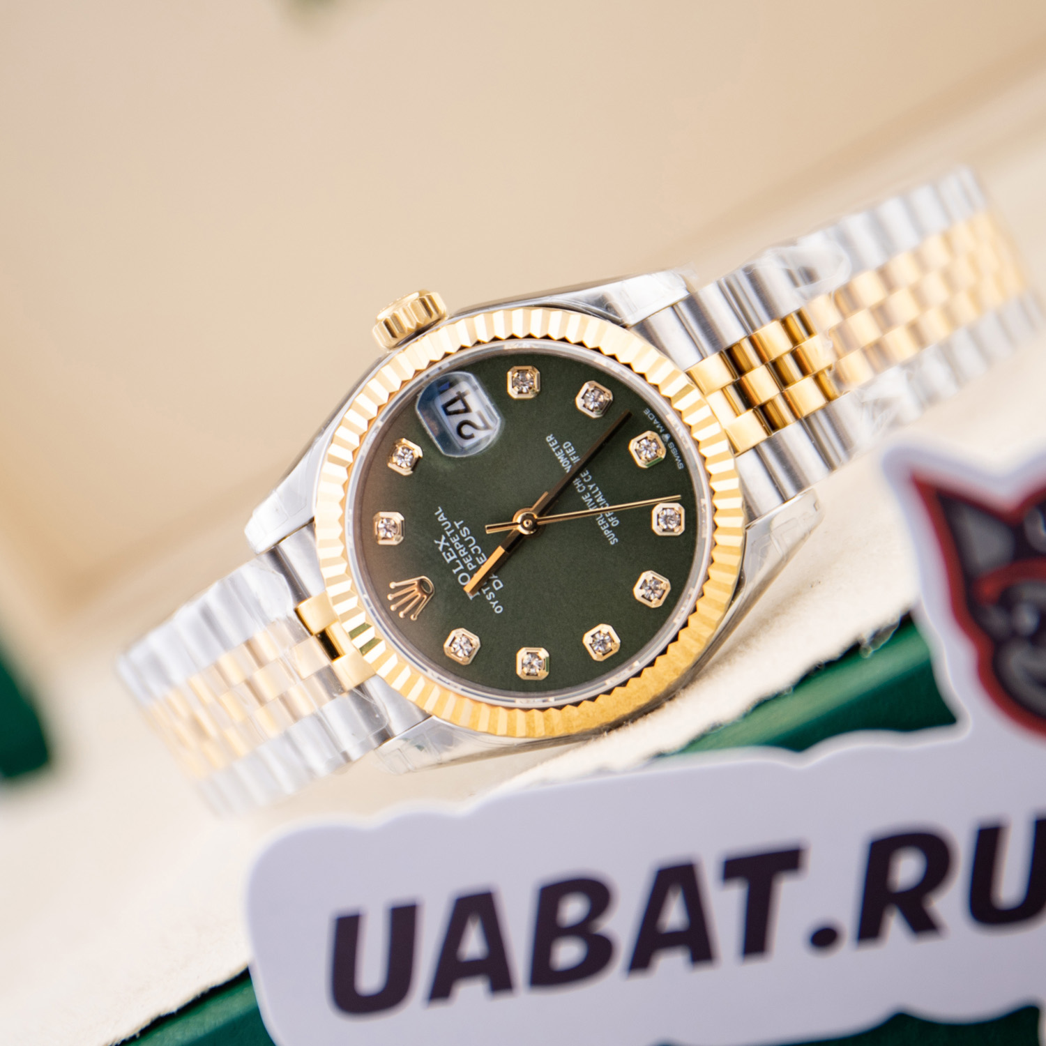 Datejust 31mm Green 10 Diamond Steel Rolesor Jubilee 278273