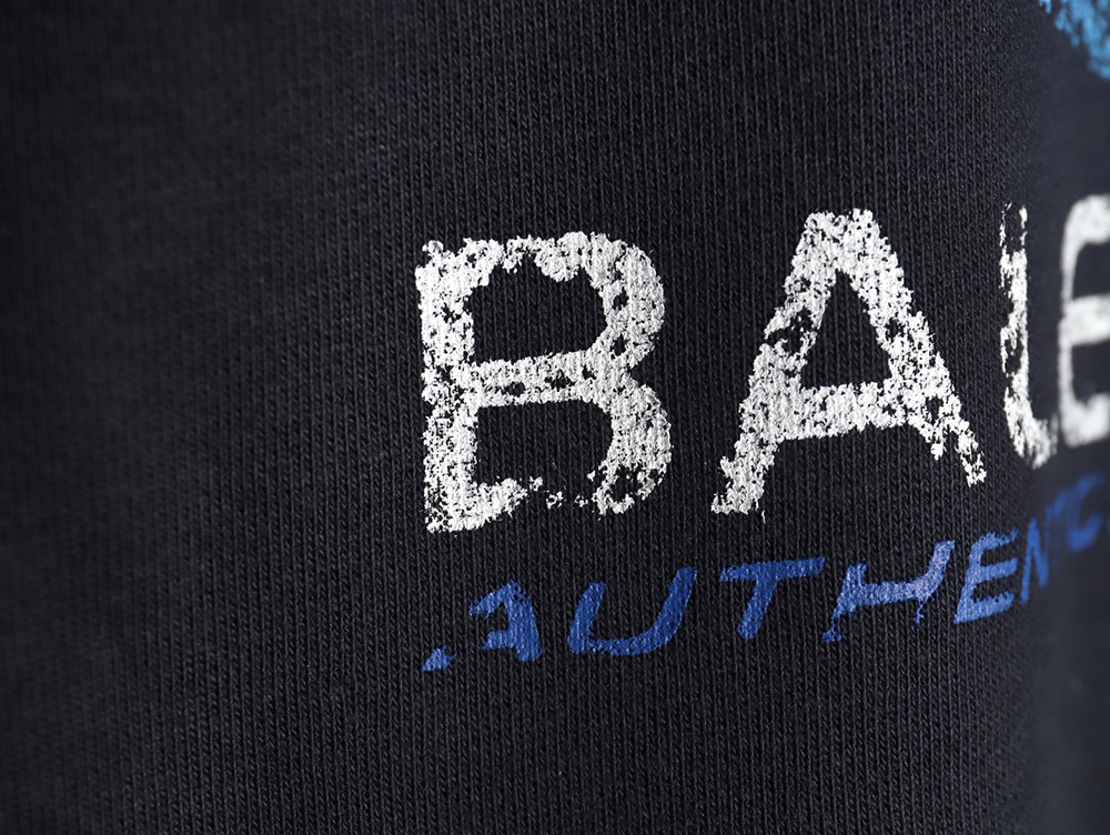 Balenciaga distressed washed printed crew neck sweatshirt