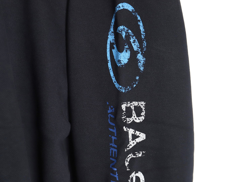 Balenciaga distressed washed printed crew neck sweatshirt