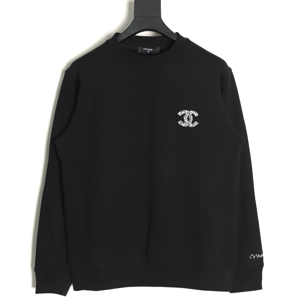 Chanel Double C woven embroidered crew neck sweatshirt TSK1
