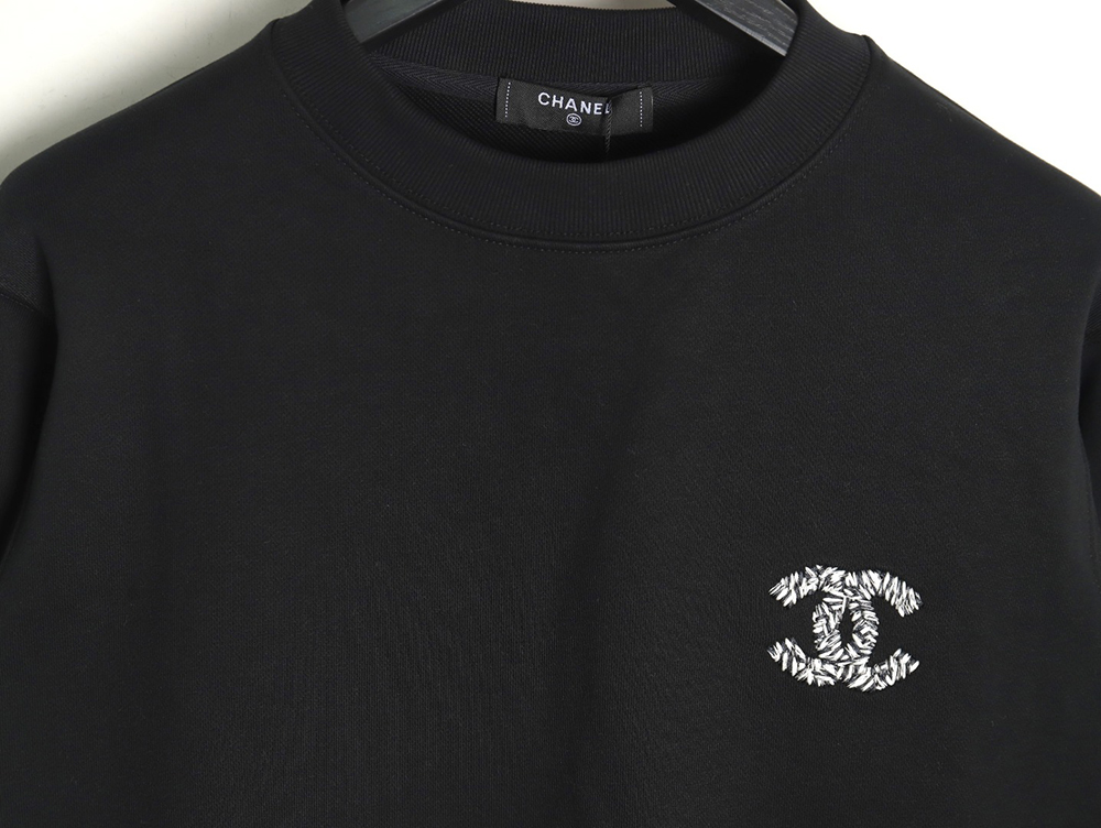 Chanel Double C woven embroidered crew neck sweatshirt TSK1