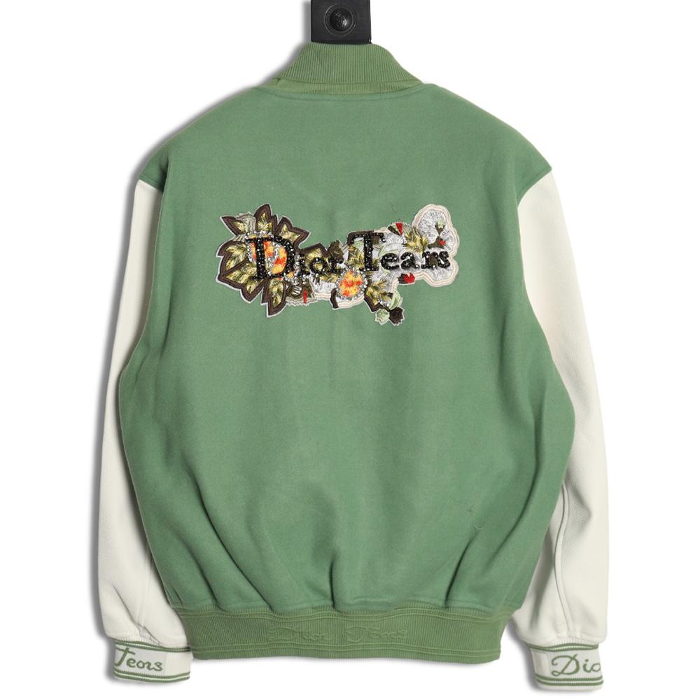 Dior beaded floral wool baseball jacket