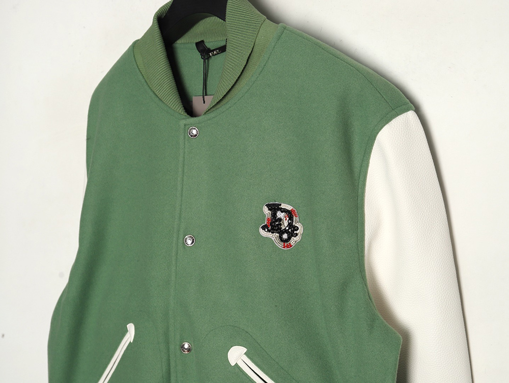 Dior beaded floral wool baseball jacket