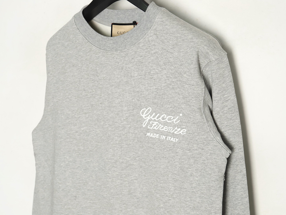 Gucci slogan embroidered crew neck sweatshirt