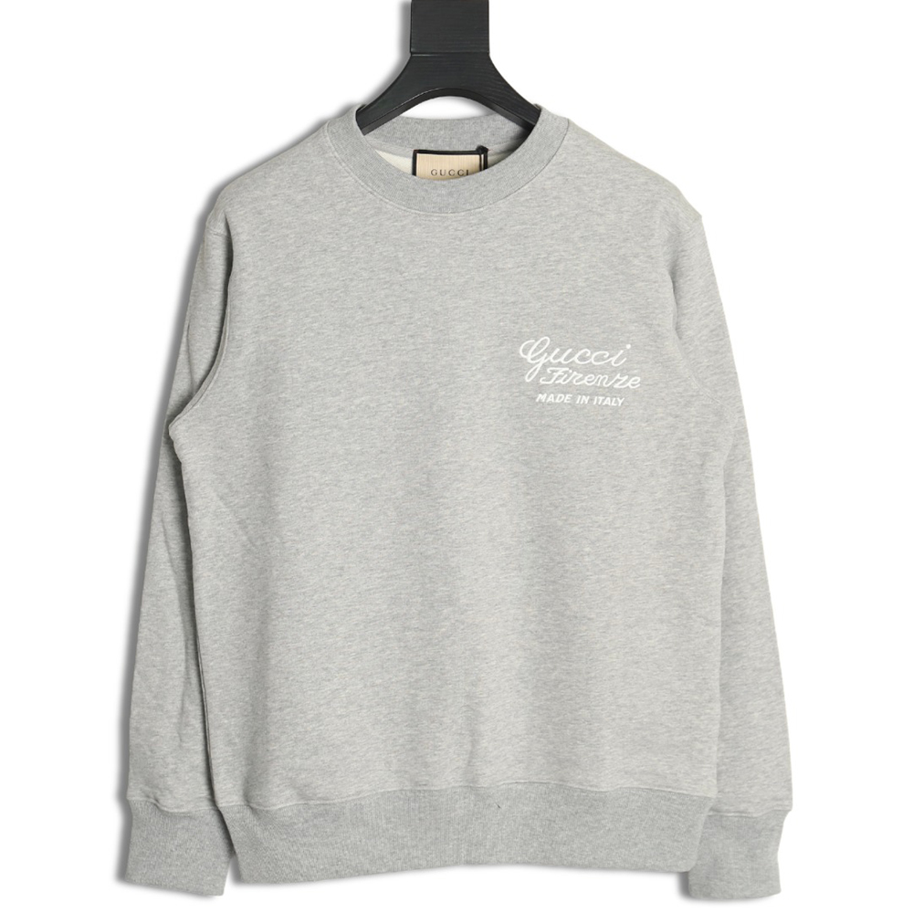 Gucci slogan embroidered crew neck sweatshirt