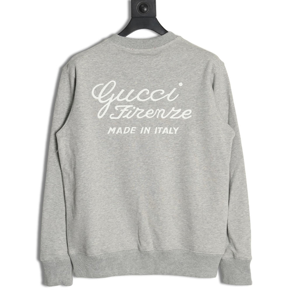 Gucci slogan embroidered crew neck sweatshirt