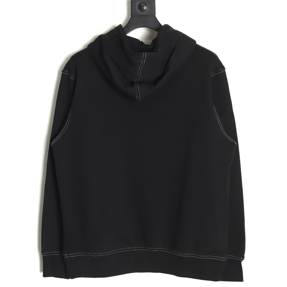 Loewe embroidered topstitched hooded sweatshirt