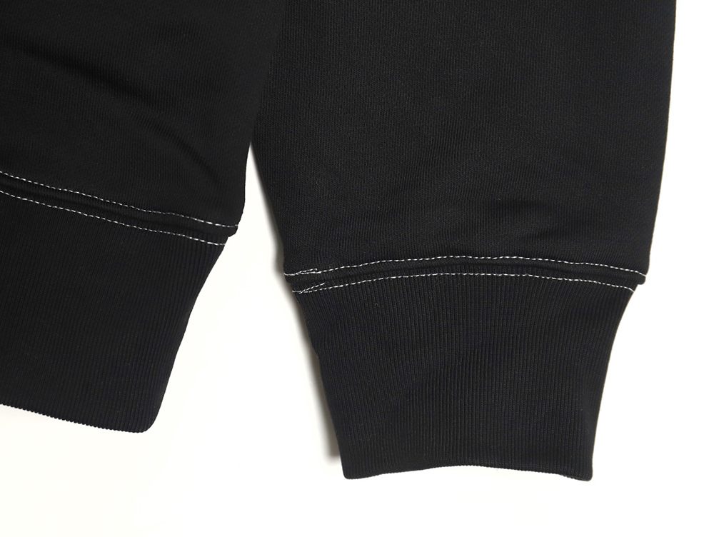 Loewe embroidered topstitched hooded sweatshirt