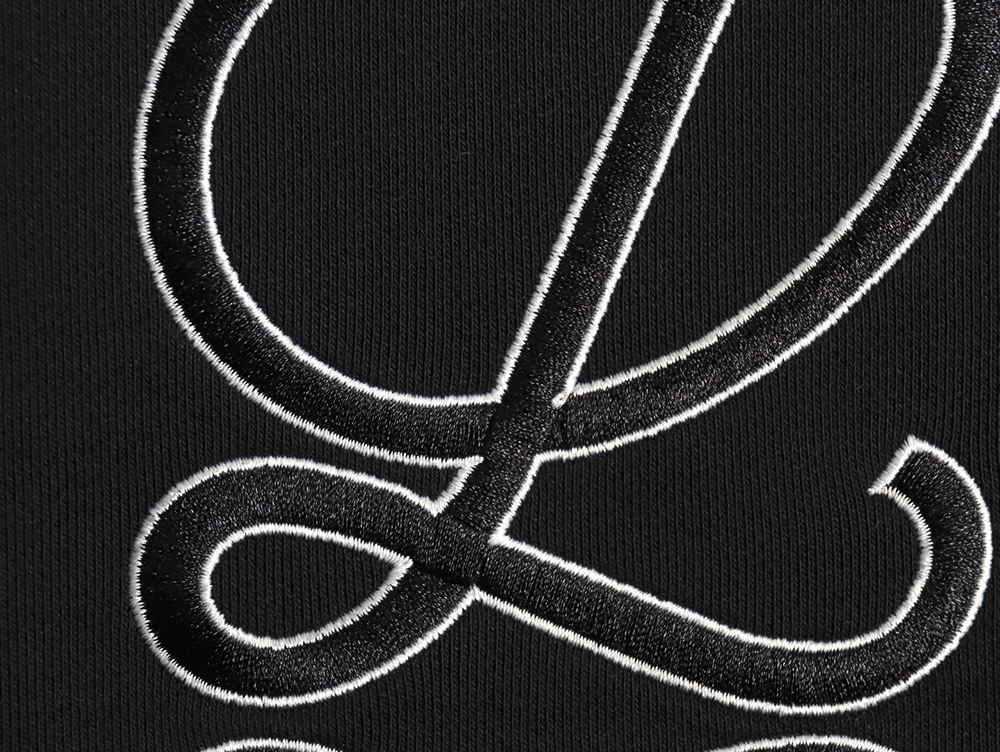 Loewe embroidered topstitched hooded sweatshirt