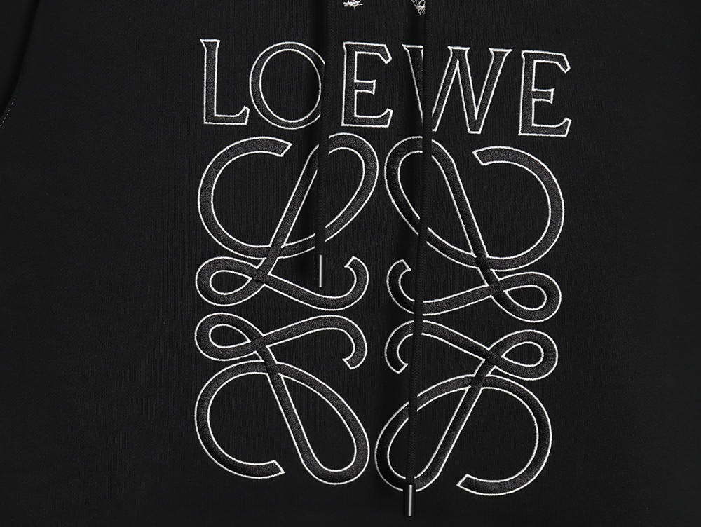 Loewe embroidered topstitched hooded sweatshirt
