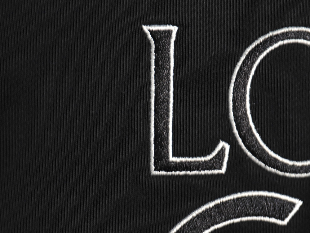 Loewe embroidered topstitched hooded sweatshirt
