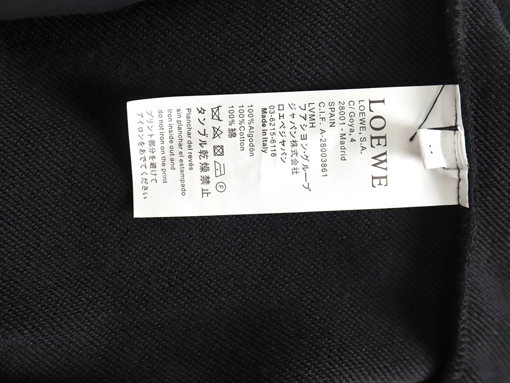 Loewe embroidered topstitched hooded sweatshirt