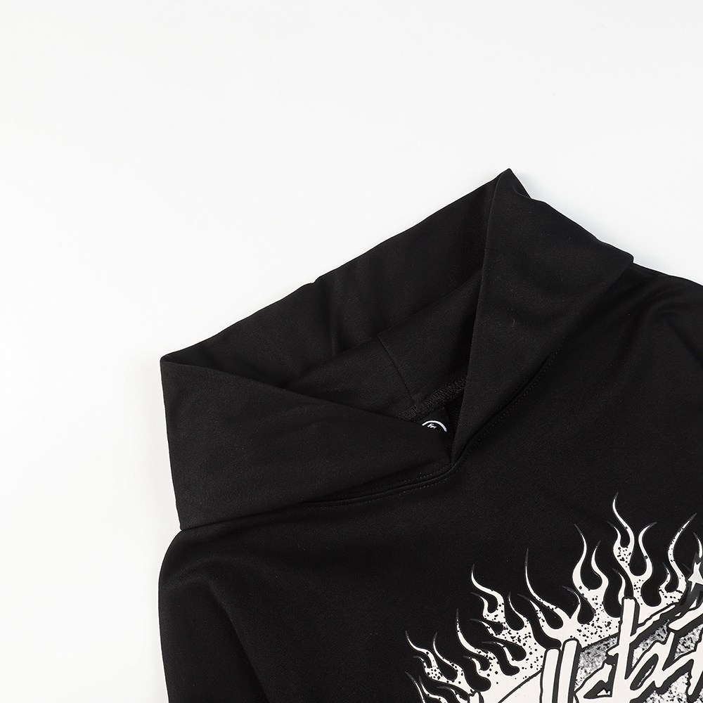 Hell Star Lettering Pattern Hoodie