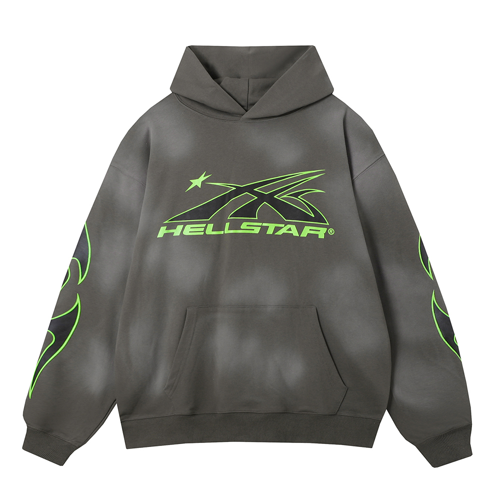 Hell Star Lettering Pattern Hoodie