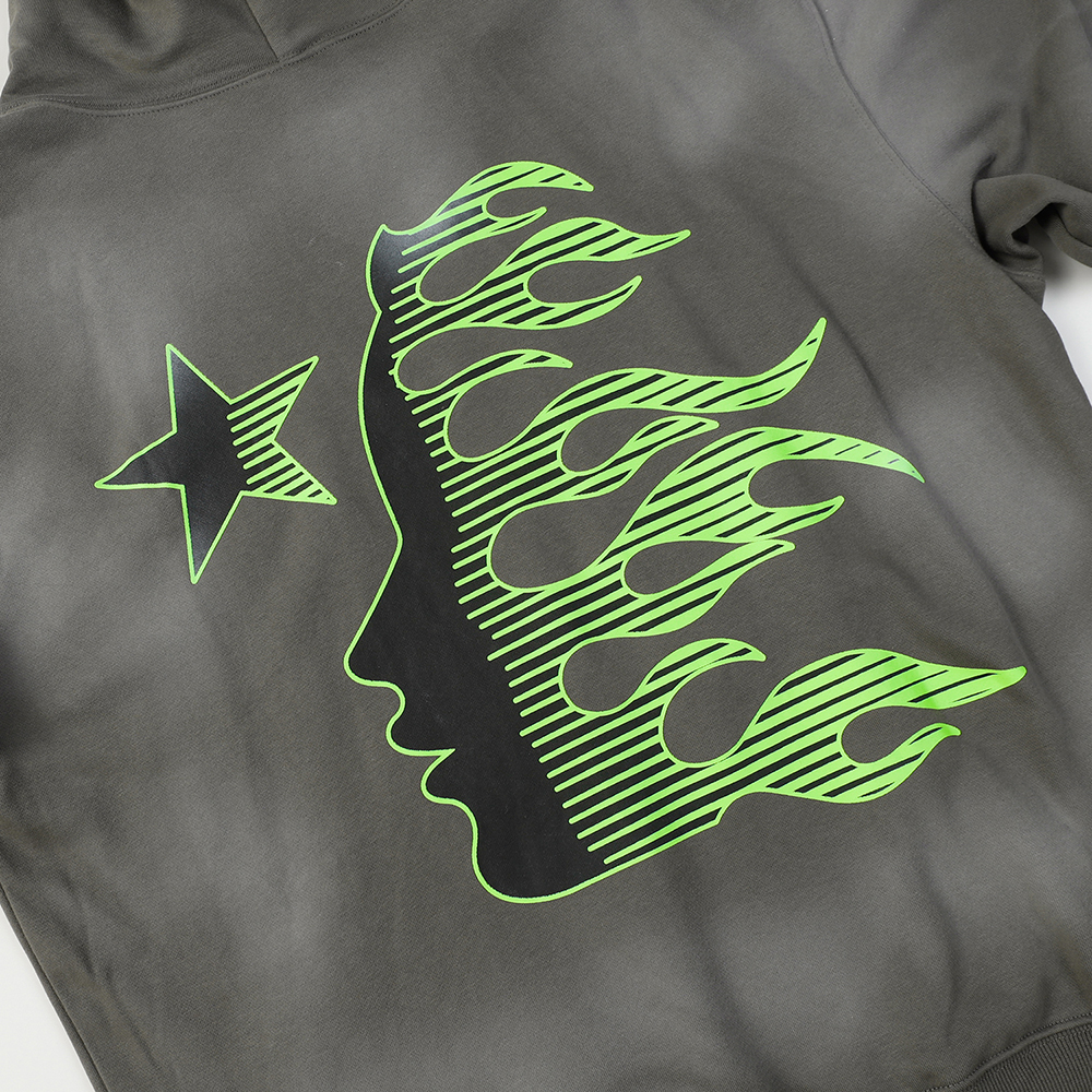 Hell Star Lettering Pattern Hoodie
