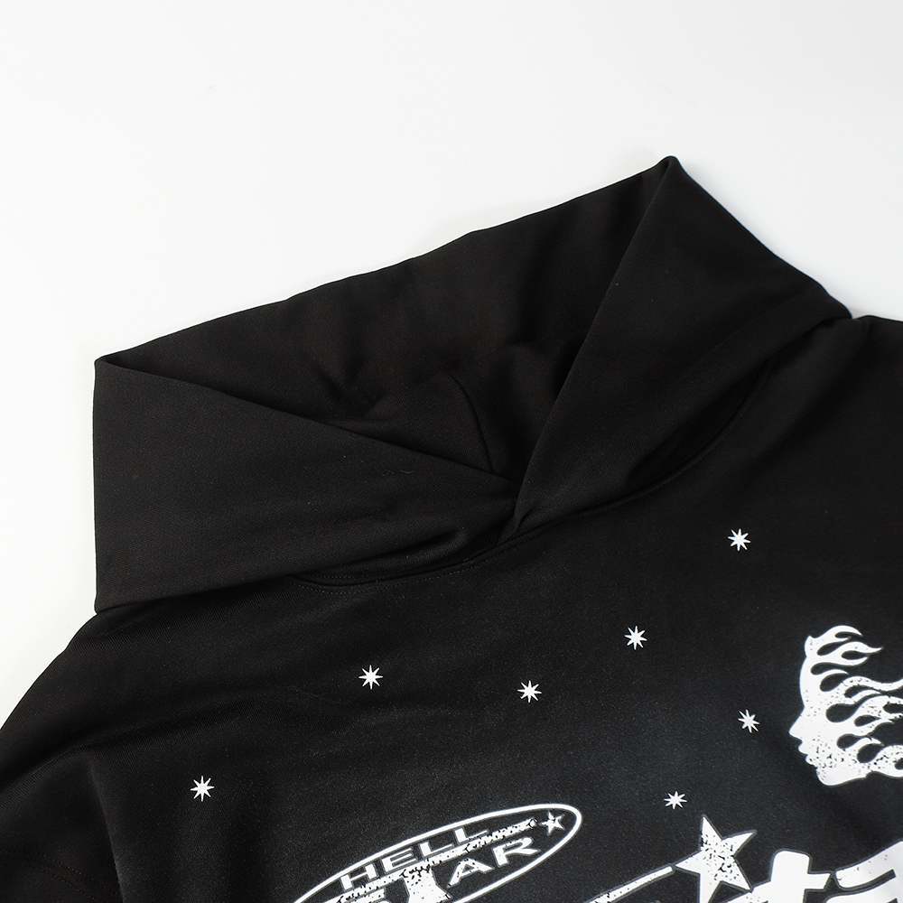 Hell Star Lettering Pattern Hoodie