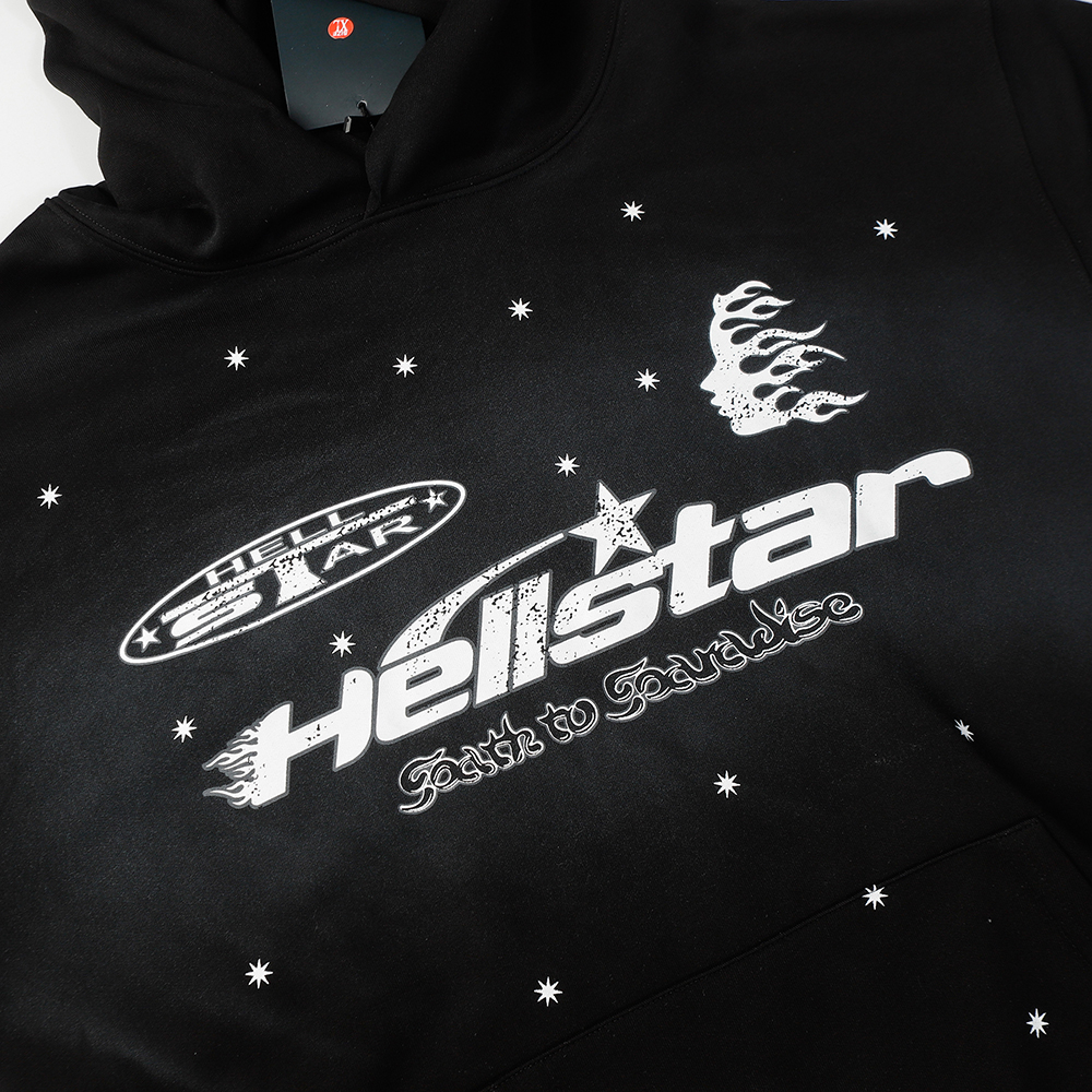 Hell Star Lettering Pattern Hoodie