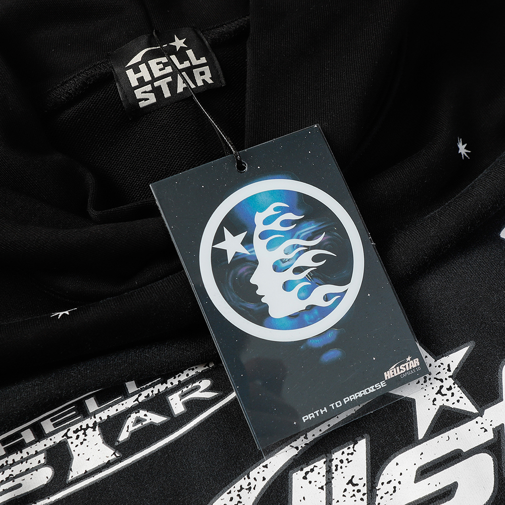 Hell Star Lettering Pattern Hoodie