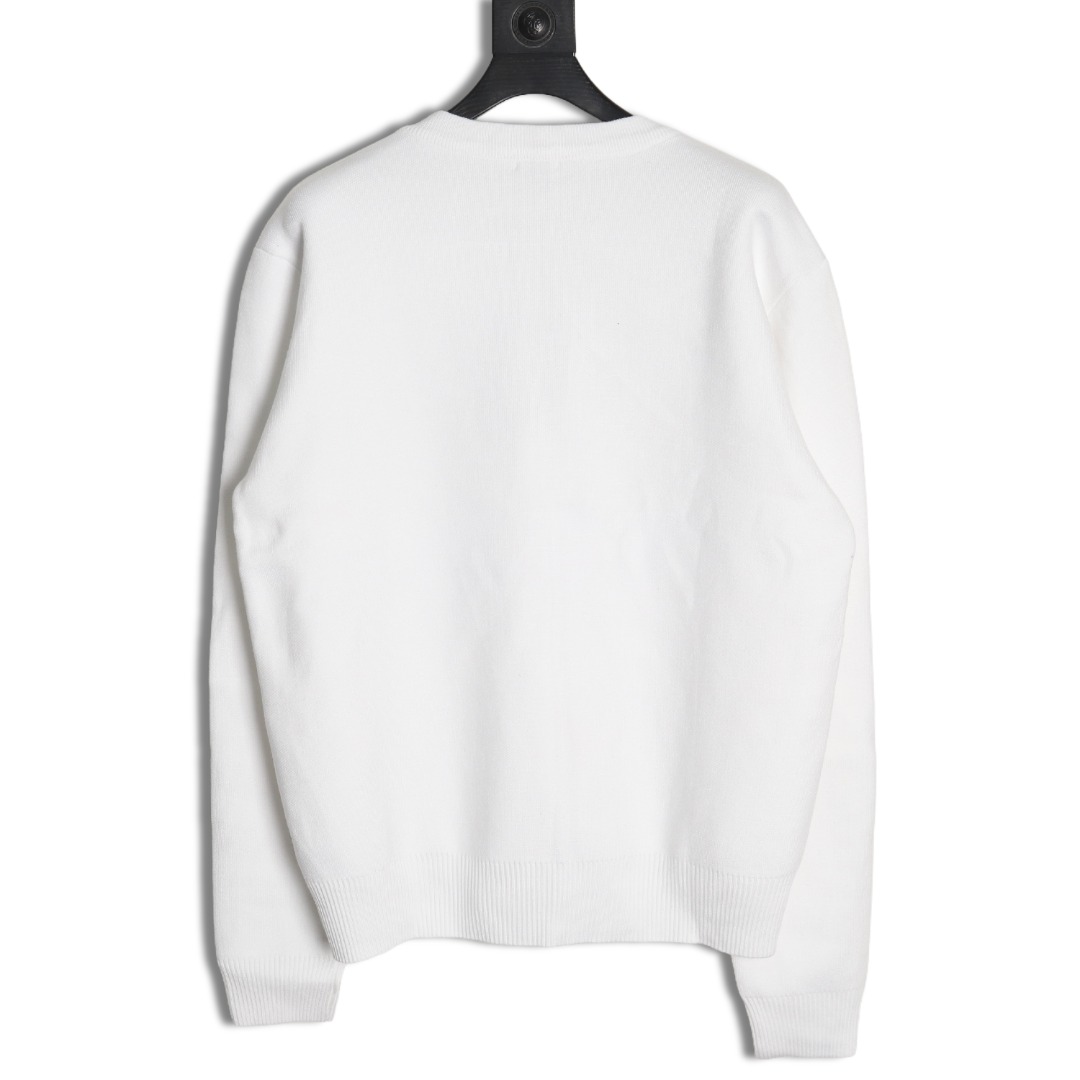 Burberry Check Lettering Embroidery Knitted Pullover