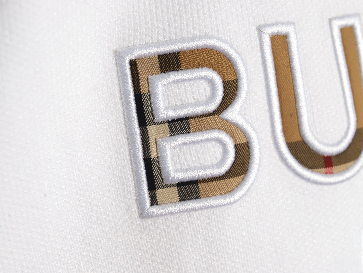 Burberry Check Lettering Embroidery Knitted Pullover