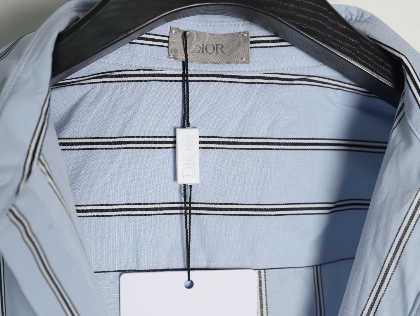 Dior vertical stripes pocket small logo long sleeve shirt