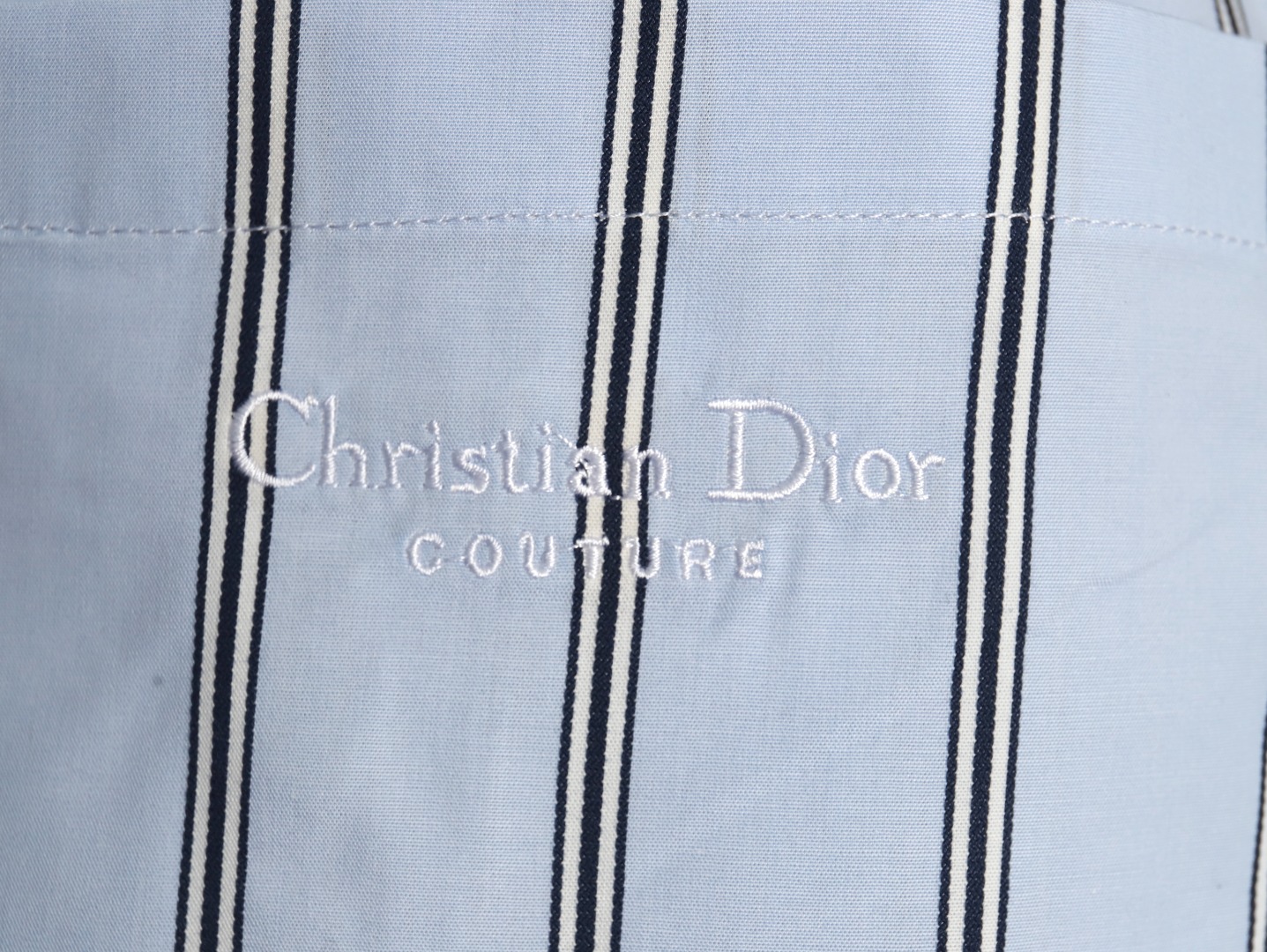 Dior vertical stripes pocket small logo long sleeve shirt
