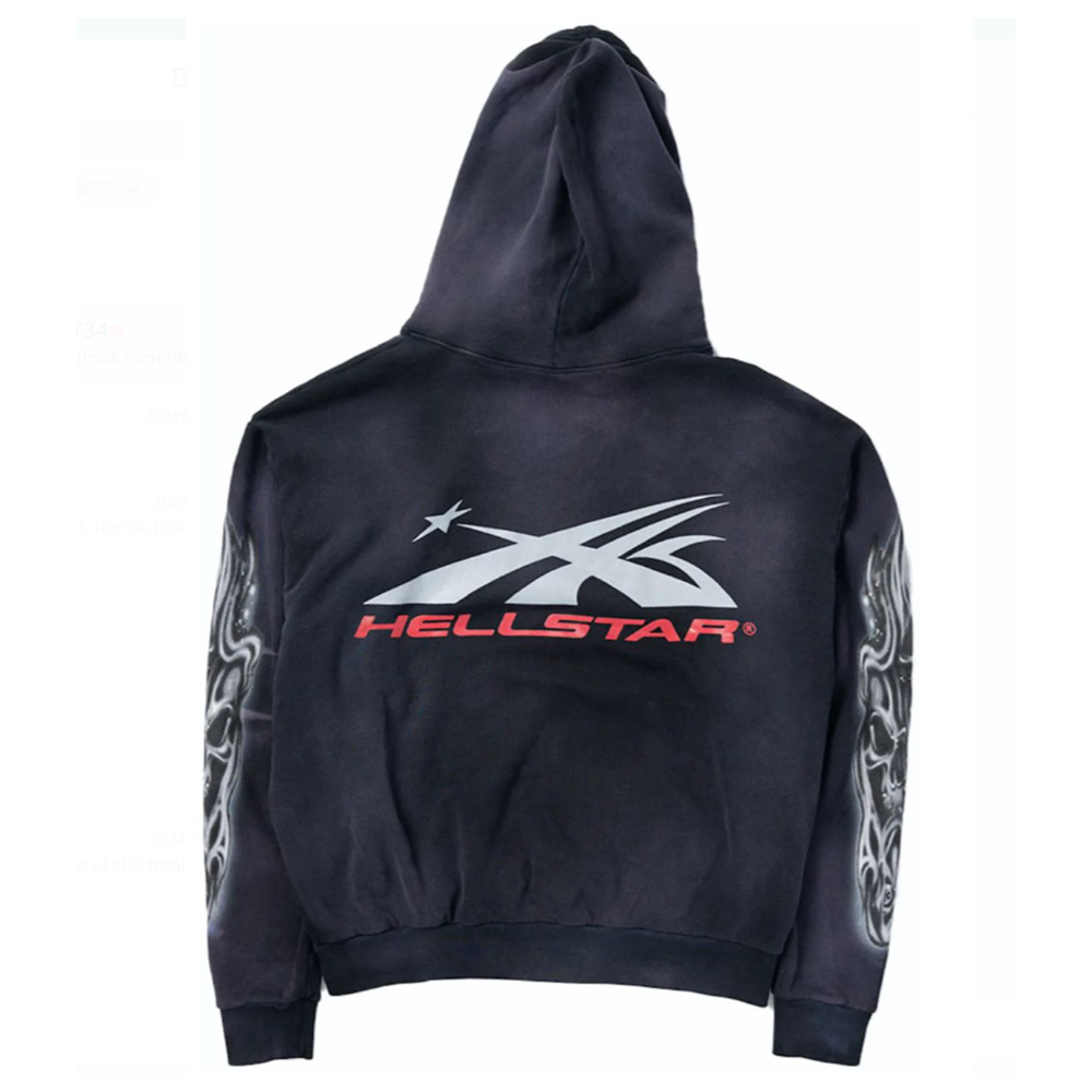 Hell Star Letters Arm Graphic Hoodie