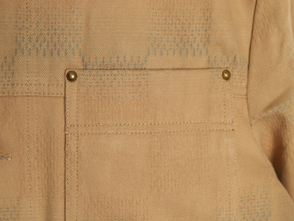 Louis Vuitton Pharrell joint embroidered turquoise checkerboard denim jacket
