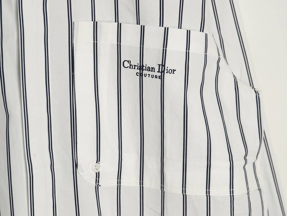 Dior striped shirt with pocket embroidery