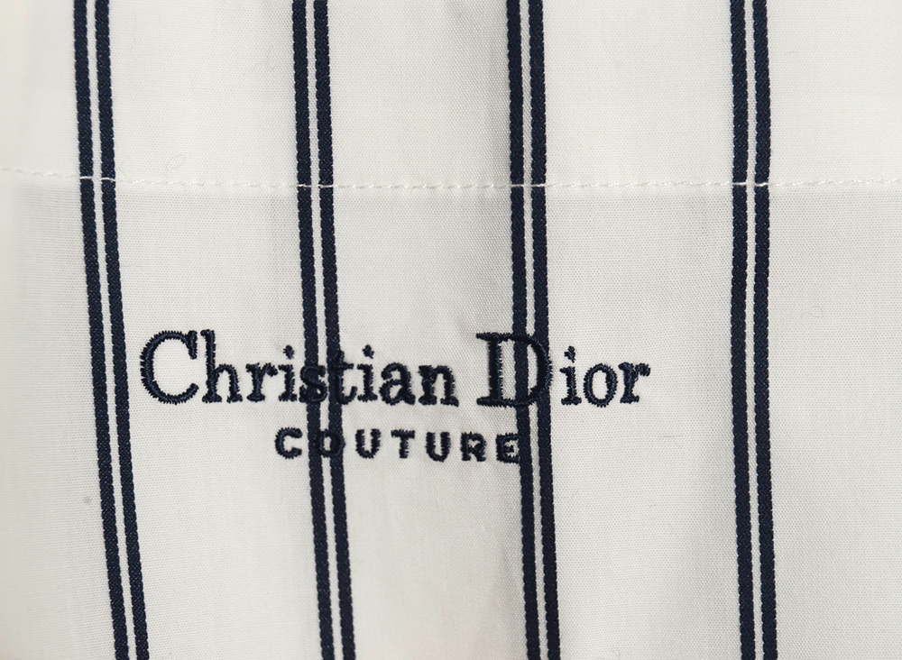 Dior striped shirt with pocket embroidery