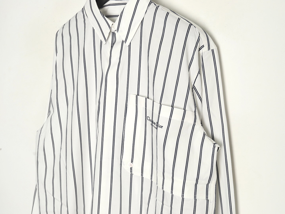 Dior striped shirt with pocket embroidery