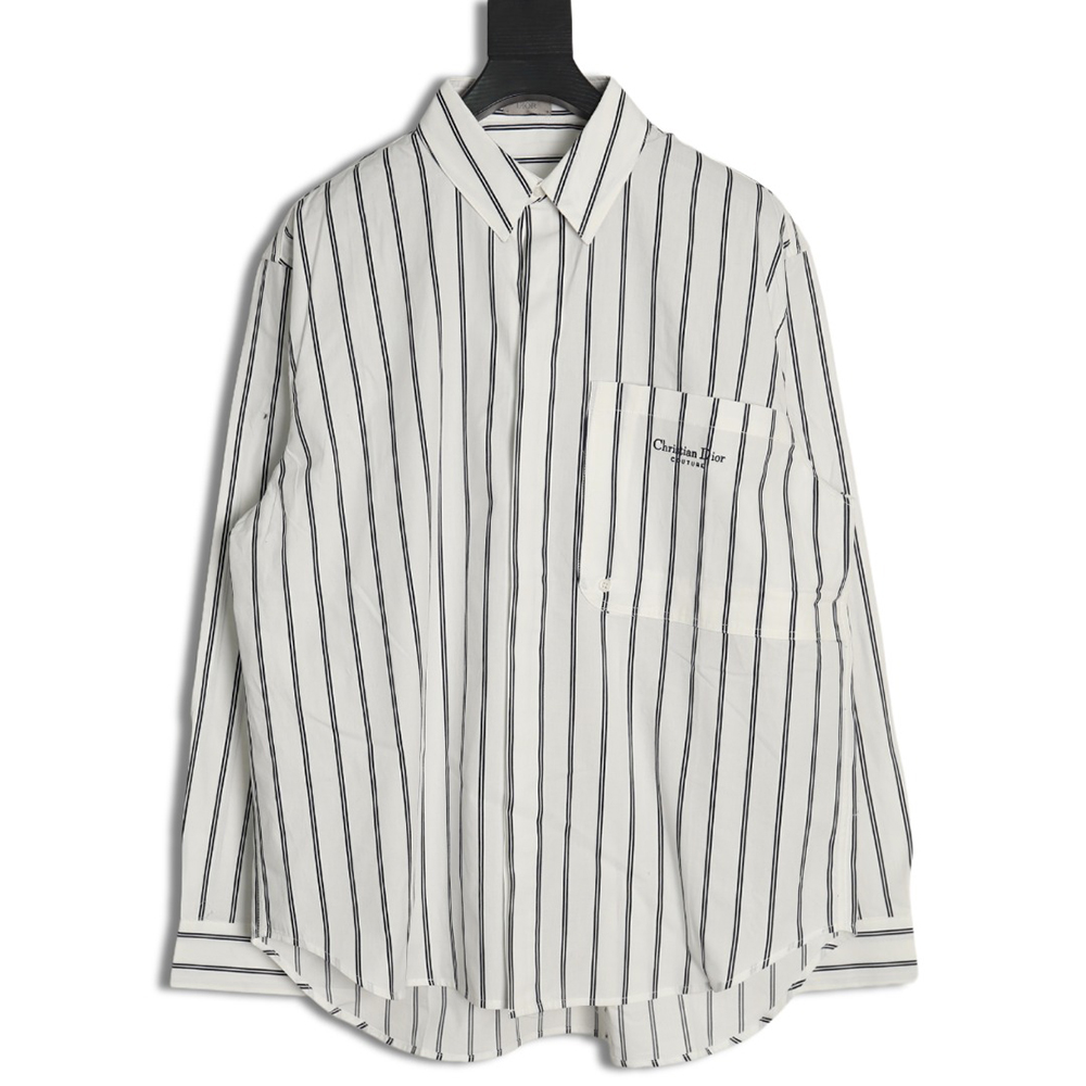 Dior striped shirt with pocket embroidery