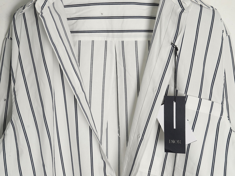 Dior striped shirt with pocket embroidery